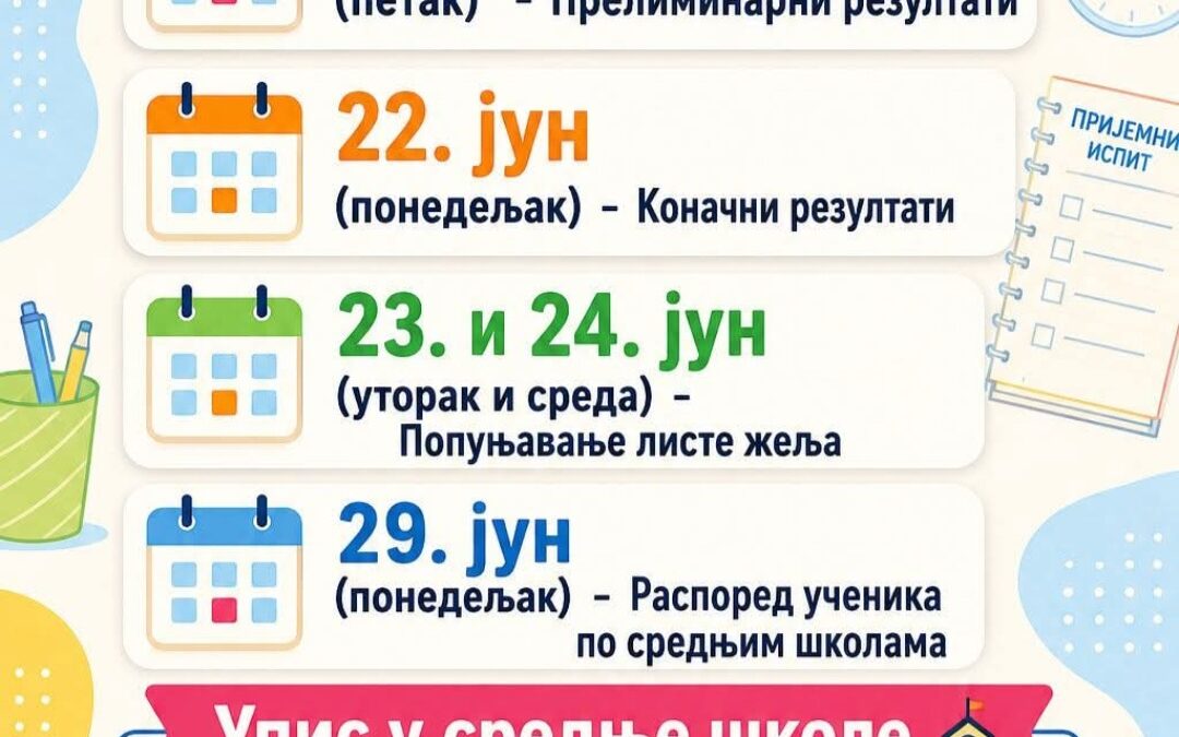Важни датуми за осмаке